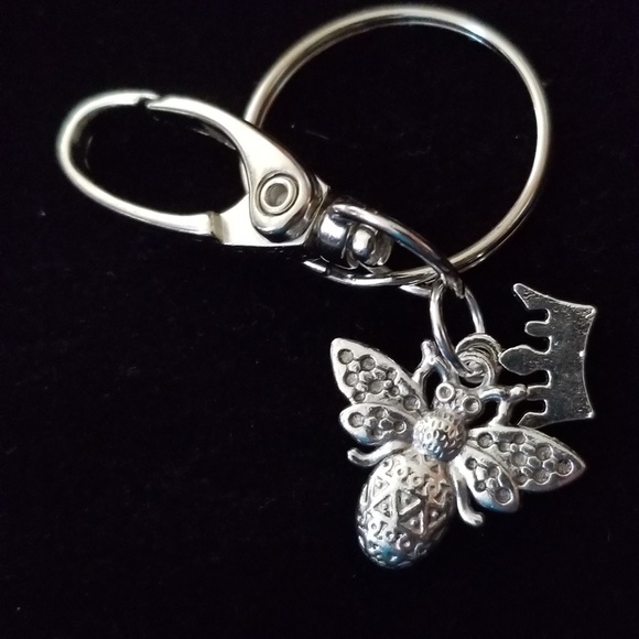 Queen Bee & Crown Keyring \ Purse Clip - Picture 4 of 4
